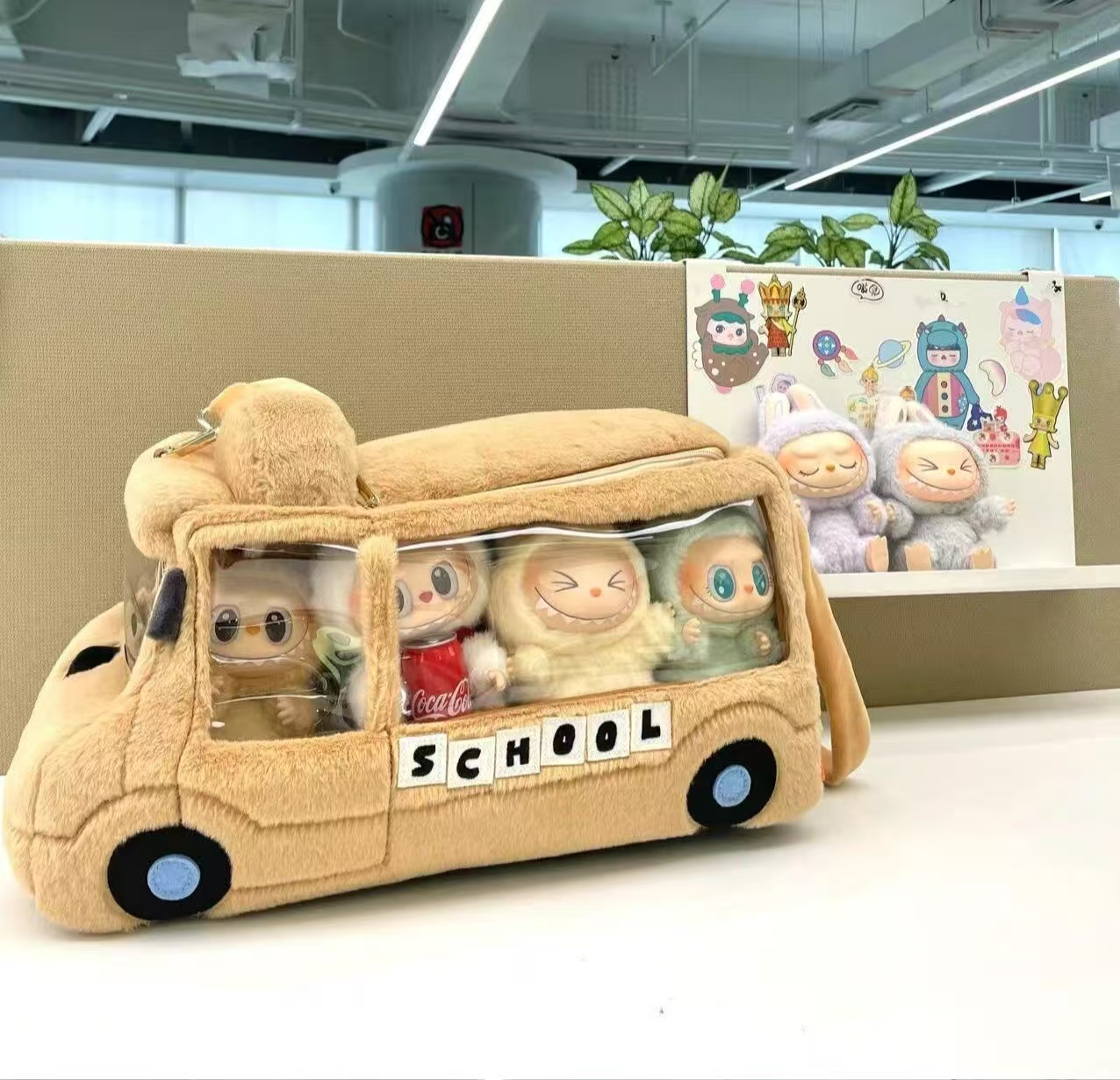Bus-Shaped Crossbody Bag for Labubu