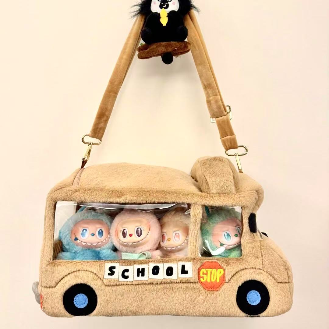 Bus-Shaped Crossbody Bag for Labubu