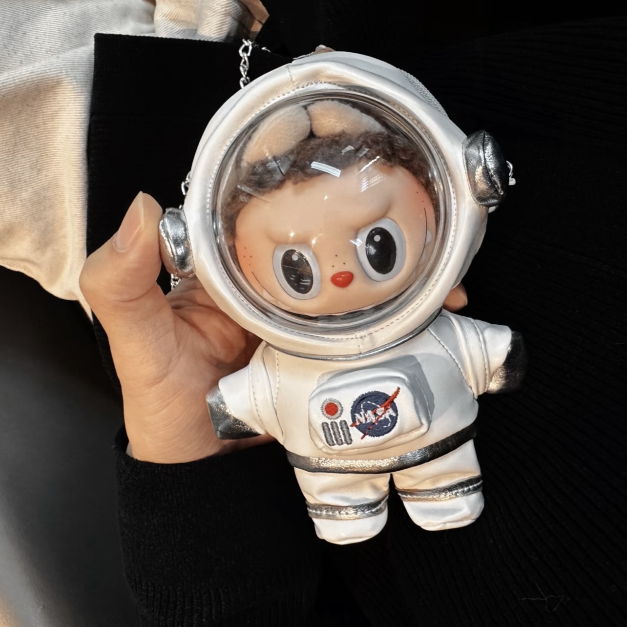 Labubu Astronaut Suit – White Spacesuit with Clear Helmet & Keychain for 17CM/6.7IN Dolls