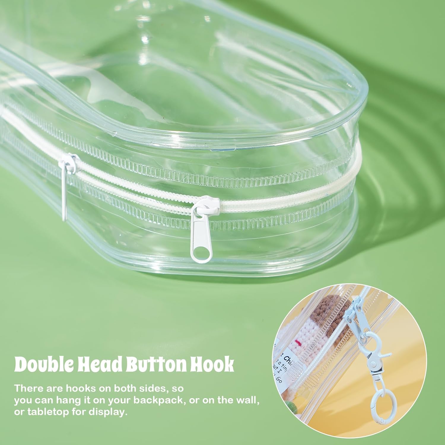Labubu Display Bag Transparent PVC Dust Proof with Keychain, 18cm/7.1in High
