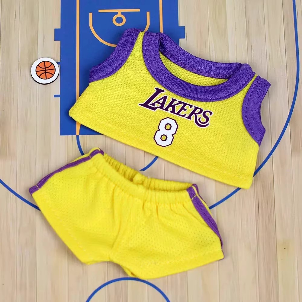 Labubu Lakers #8 Basketball Jersey Set – Handmade Sports Outfit for 17CM Dolls
