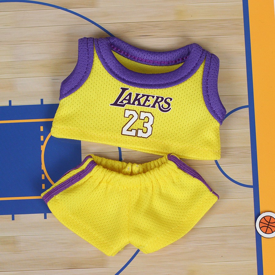 Labubu Lakers #23 Basketball Jersey Set – Handmade Sports Outfit for 17CM/6.7IN Dolls