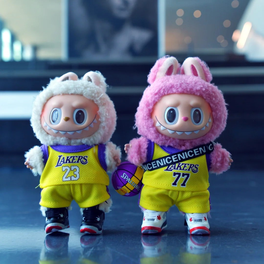 Labubu Lakers #77 Basketball Jersey Set – Handmade Sports Outfit for 17CM/6.7IN Dolls