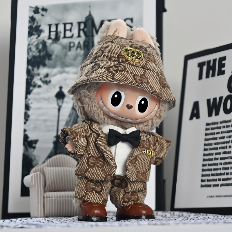 Labubu Luxury Brown Suit Set for 17CM/6.7IN Doll