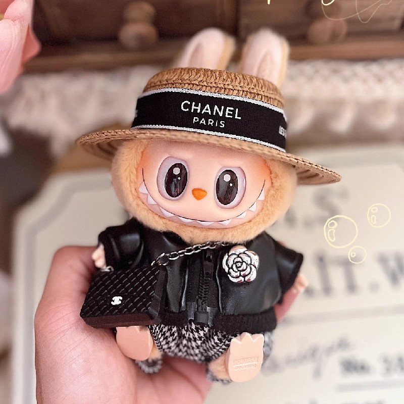 Labubu Cute Black Outfit – Handmade Luxury Clothes Set for 17CM/6.7IN Labubu Dolls